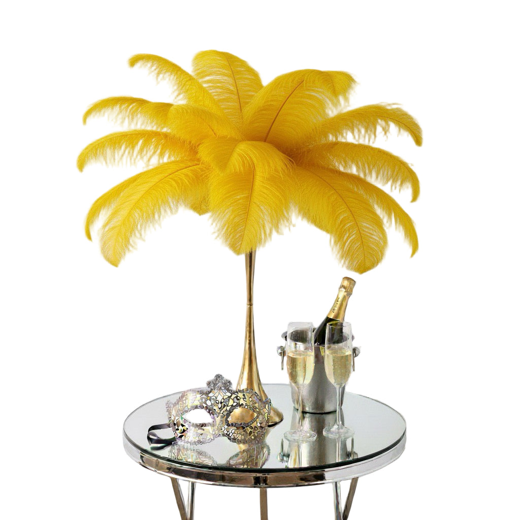 Ostrich Feather Spad Plumes 13-16" (Golden Yellow) - www.BuyOstrichFeathers.com