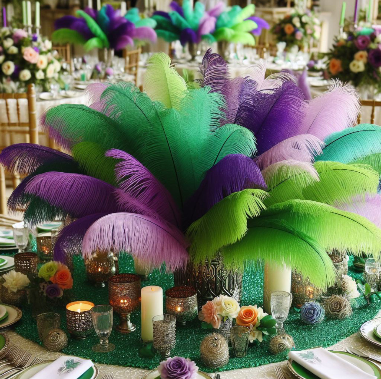 Purple Ostrich feathers 100 pcs. 13-17 inch bulk ostrich feathers