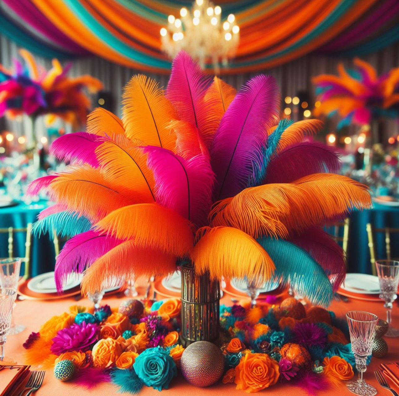 Fuchsia Ostrich feathers 100 pcs. 13-17 inch bulk ostrich feathers