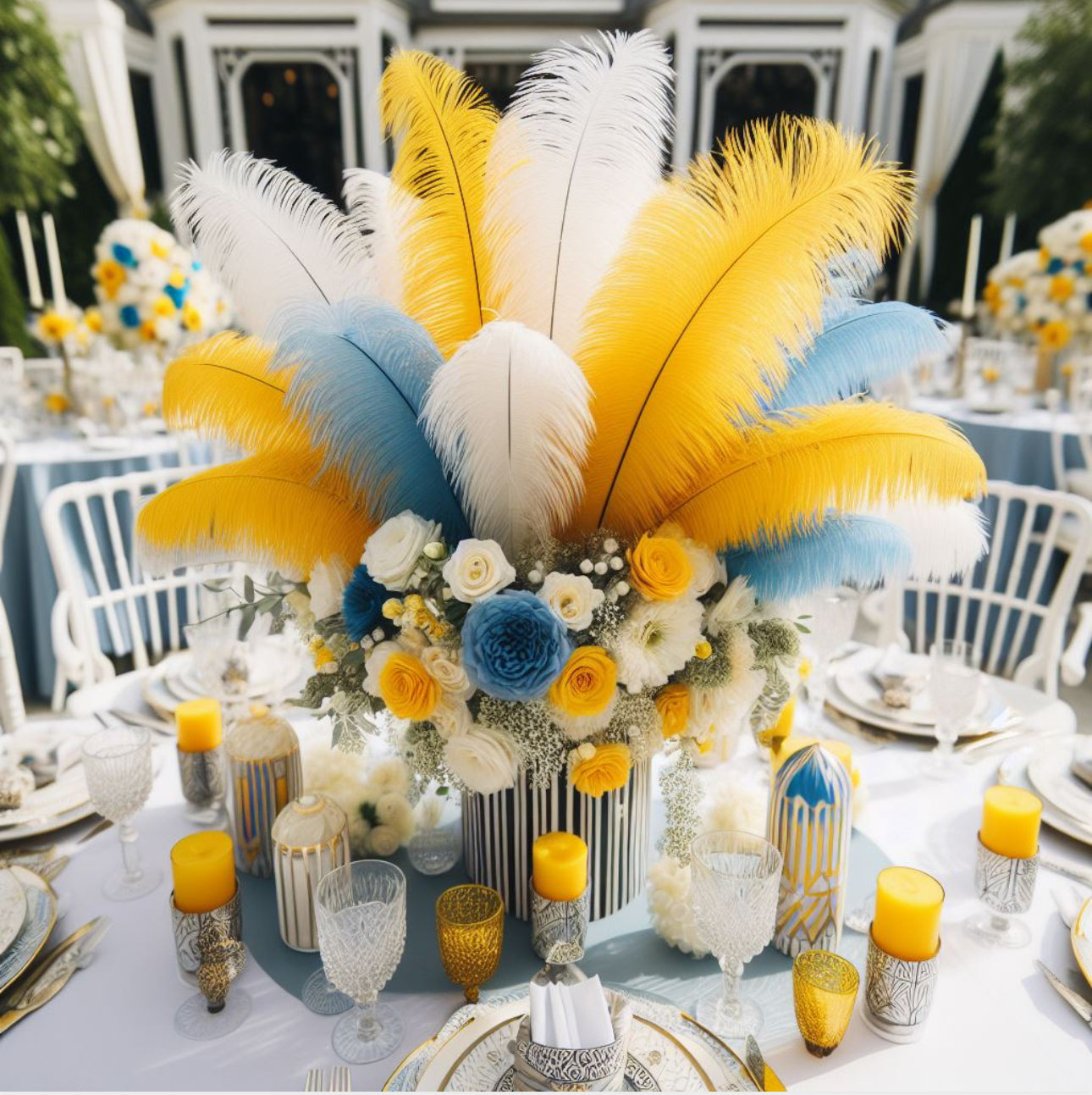 Baby Blue Ostrich feathers 100 pcs. 13-17 inch bulk ostrich feathers