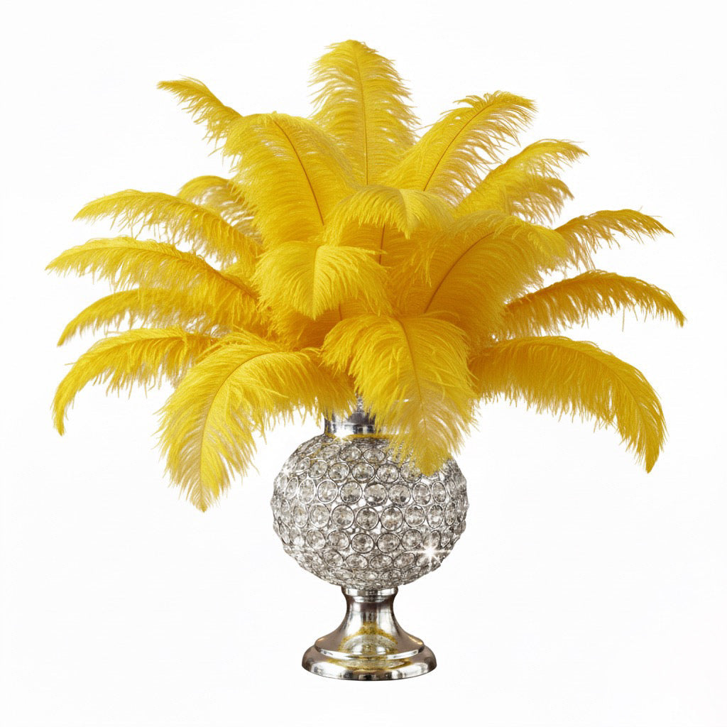 Ostrich Flexible Feathers 11-14" (Golden Yellow) - www.BuyOstrichFeathers.com