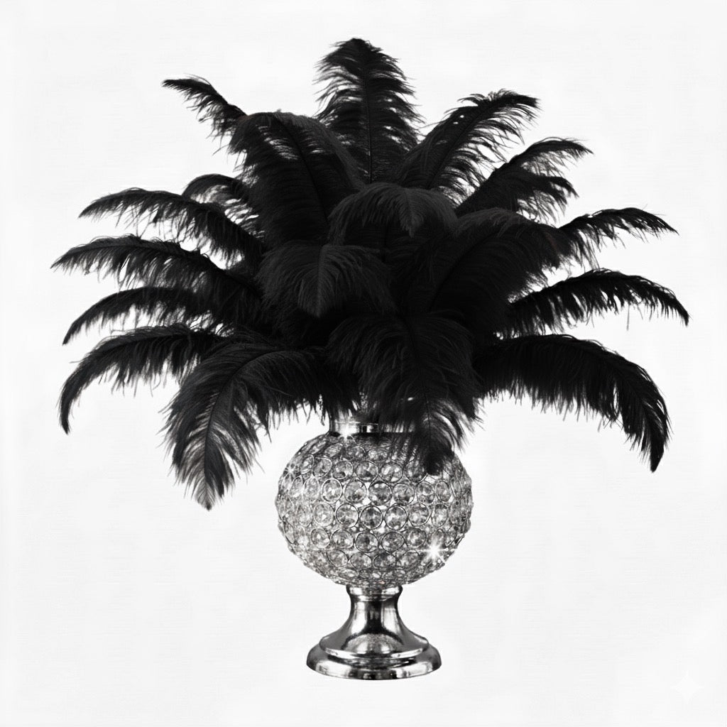 Ostrich Flexible Feathers 11-14" (Black) - www.BuyOstrichFeathers.com