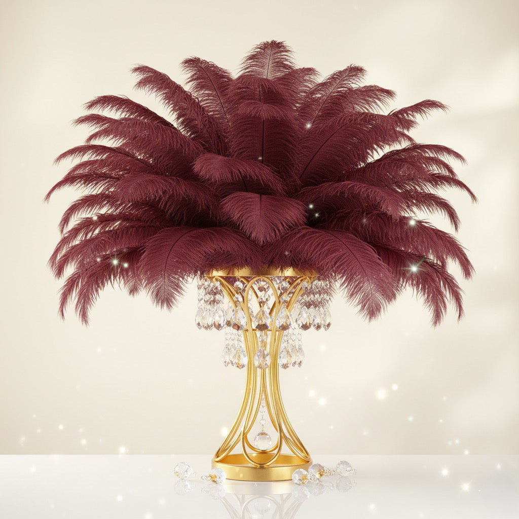 Ostrich Feather Rental 16-20" (Burgundy) - 250pcs - www.BuyOstrichFeathers.com