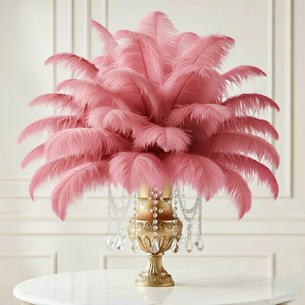 Ostrich Feather Rental 16-20" (Dusty Rose) - 250pcs - www.BuyOstrichFeathers.com