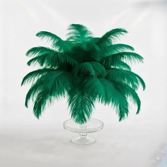 Ostrich Feather Tail Plumes 9-12" (Emerald Green)