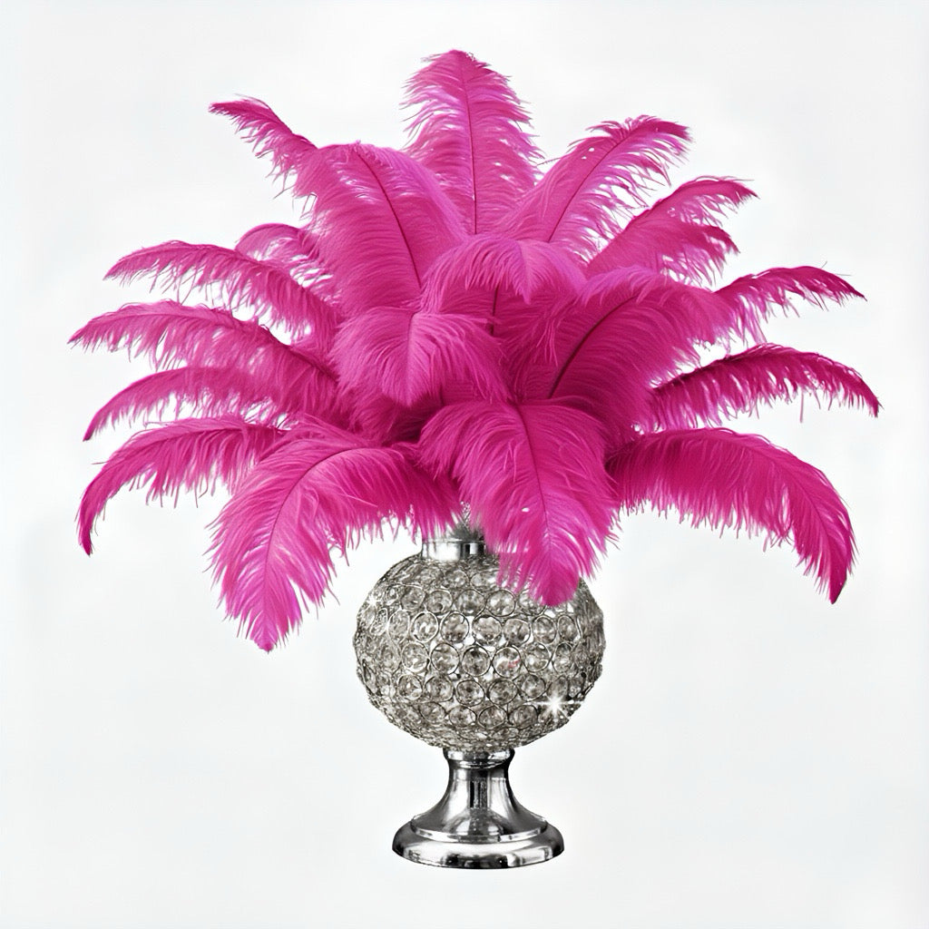 Ostrich Flexible Feathers 11-14" (Fuchsia) - www.BuyOstrichFeathers.com
