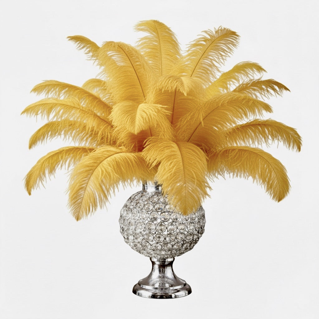 Ostrich Flexible Feathers 11-14" (Gold) - www.BuyOstrichFeathers.com