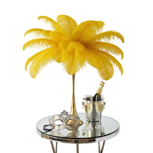 Ostrich Feather Spad Plumes 13-16" (Golden Yellow) - www.BuyOstrichFeathers.com