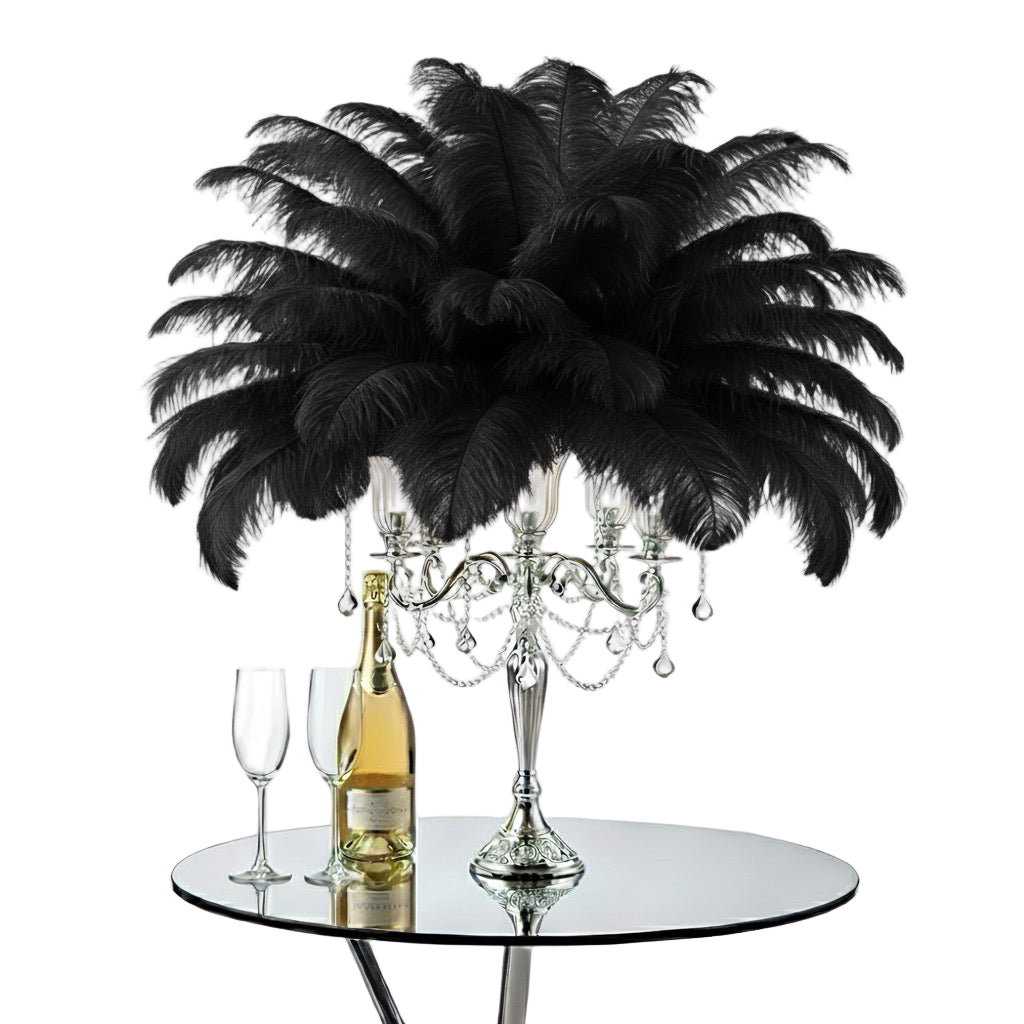 Ostrich Flexible Feathers 13-16" (Black) - www.BuyOstrichFeathers.com