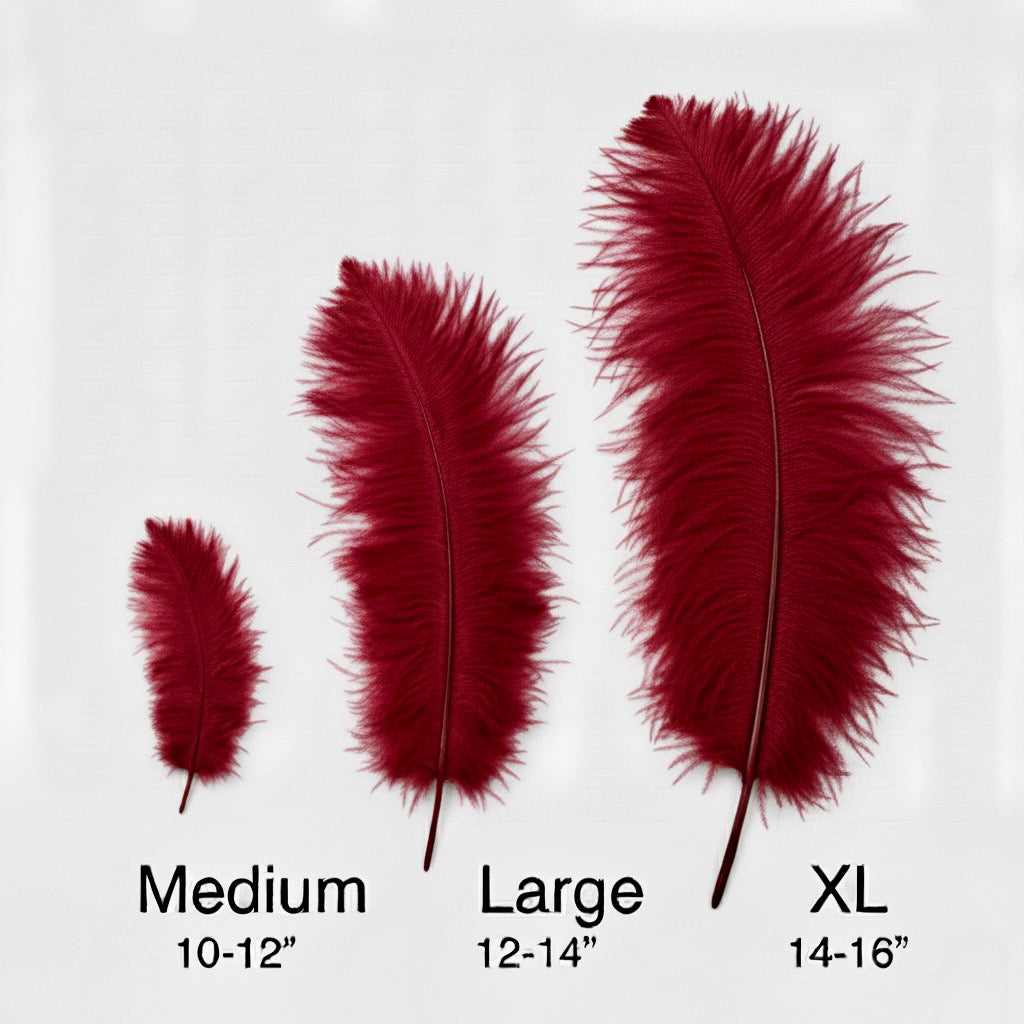 Ostrich Feather Rental 16-20" (Burgundy) - 250pcs - www.BuyOstrichFeathers.com