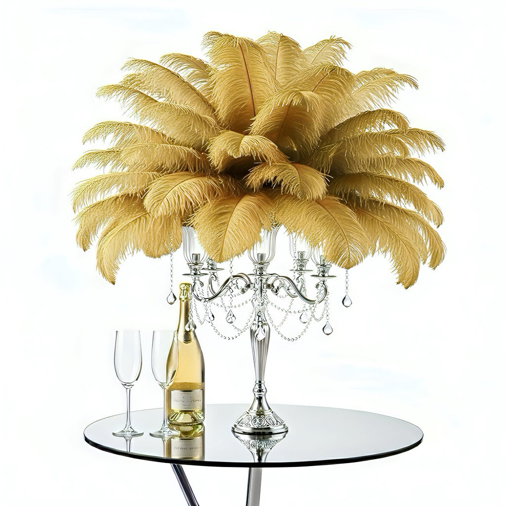 Ostrich Flexible Feathers 13-16" (Gold) - www.BuyOstrichFeathers.com