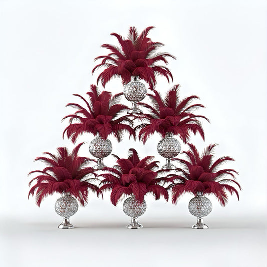 BULK 1/4lb Ostrich Feather Spad Plumes 12-16" (Burgundy) - www.BuyOstrichFeathers.com