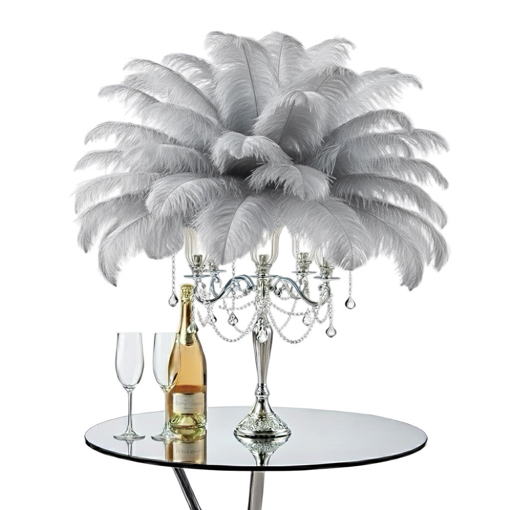 Ostrich Feather Spad Plumes 15-18" (Silver) - www.BuyOstrichFeathers.com