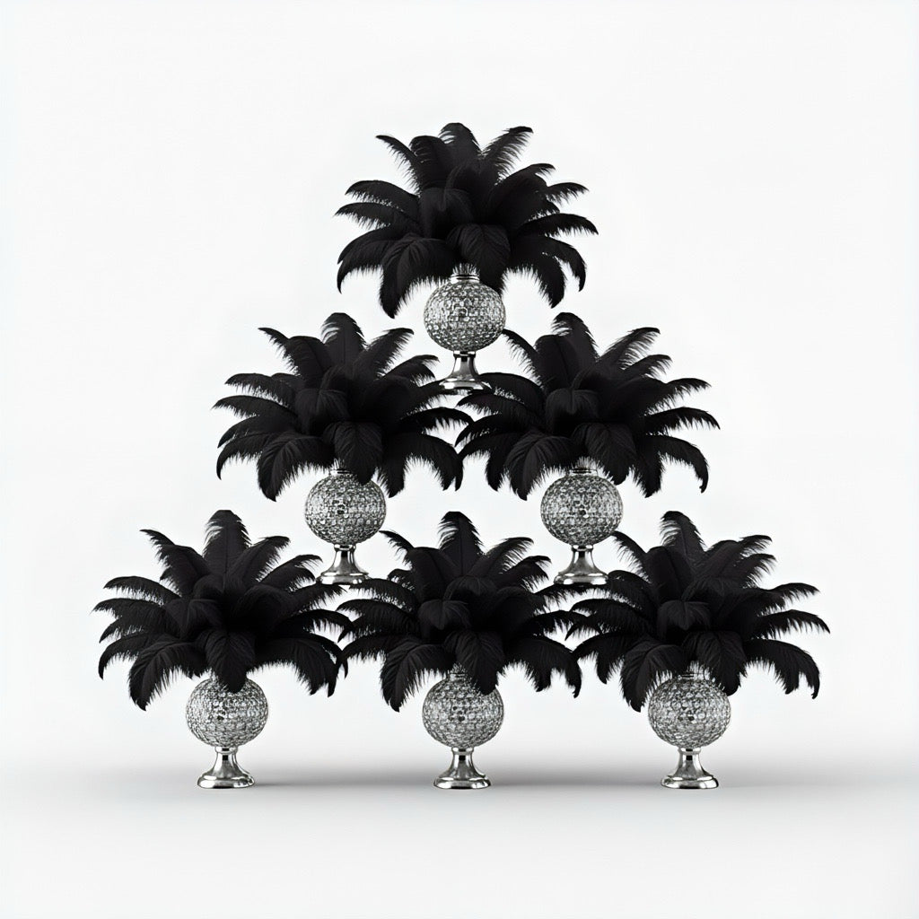 BULK 1/4lb Ostrich Feather Spad Plumes 12-16" (Black) - www.BuyOstrichFeathers.com