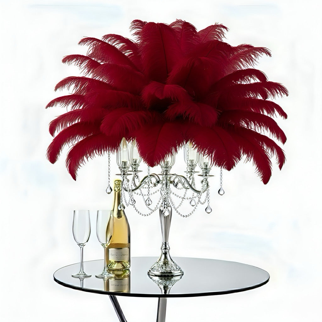 Ostrich Flexible Feathers 13-16" (Burgundy) - www.BuyOstrichFeathers.com