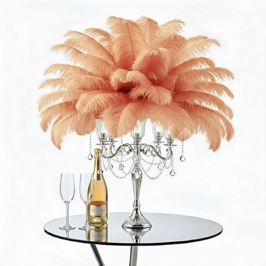Ostrich Flexible Feathers 13-16" (Apricot) - www.BuyOstrichFeathers.com