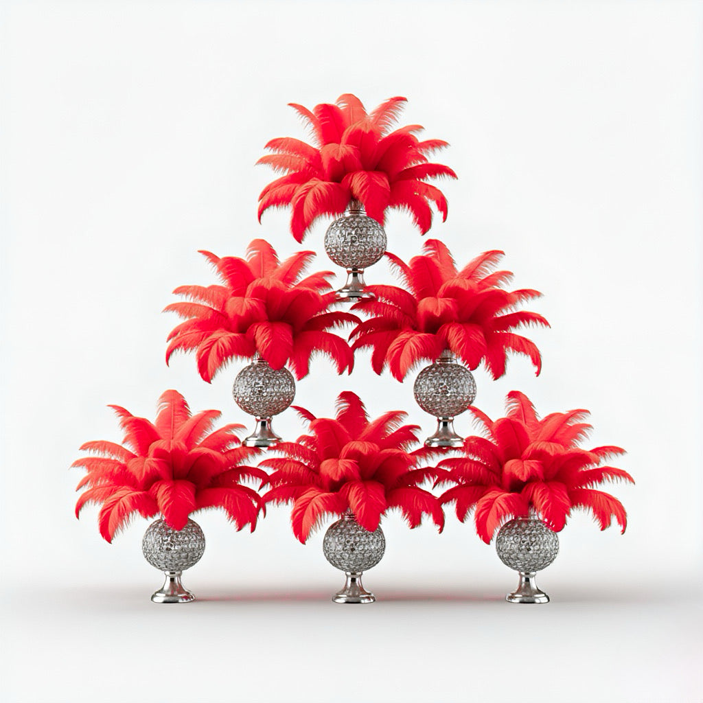 BULK 1/4lb Ostrich Feather Spad Plumes 12-16" (Red) - www.BuyOstrichFeathers.com