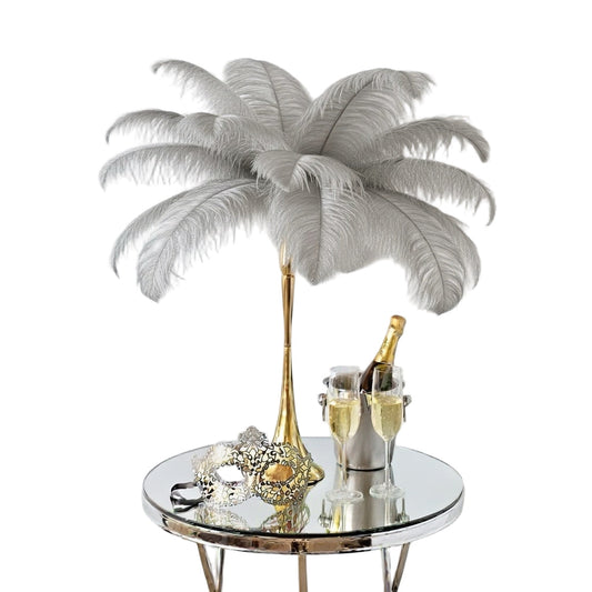 Ostrich Feather Spad Plumes 13-16" (Silver) - www.BuyOstrichFeathers.com