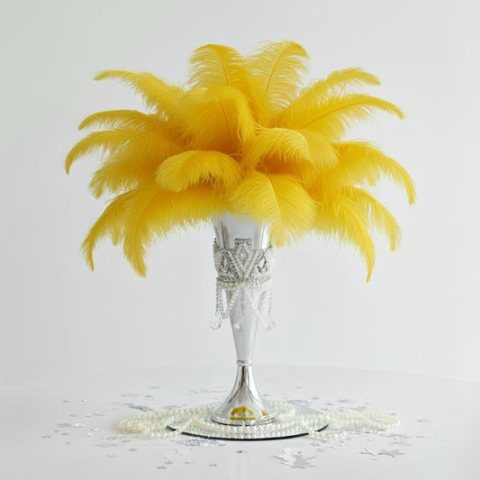 Ostrich Flexible Feathers 9-12" (Yellow) - www.BuyOstrichFeathers.com
