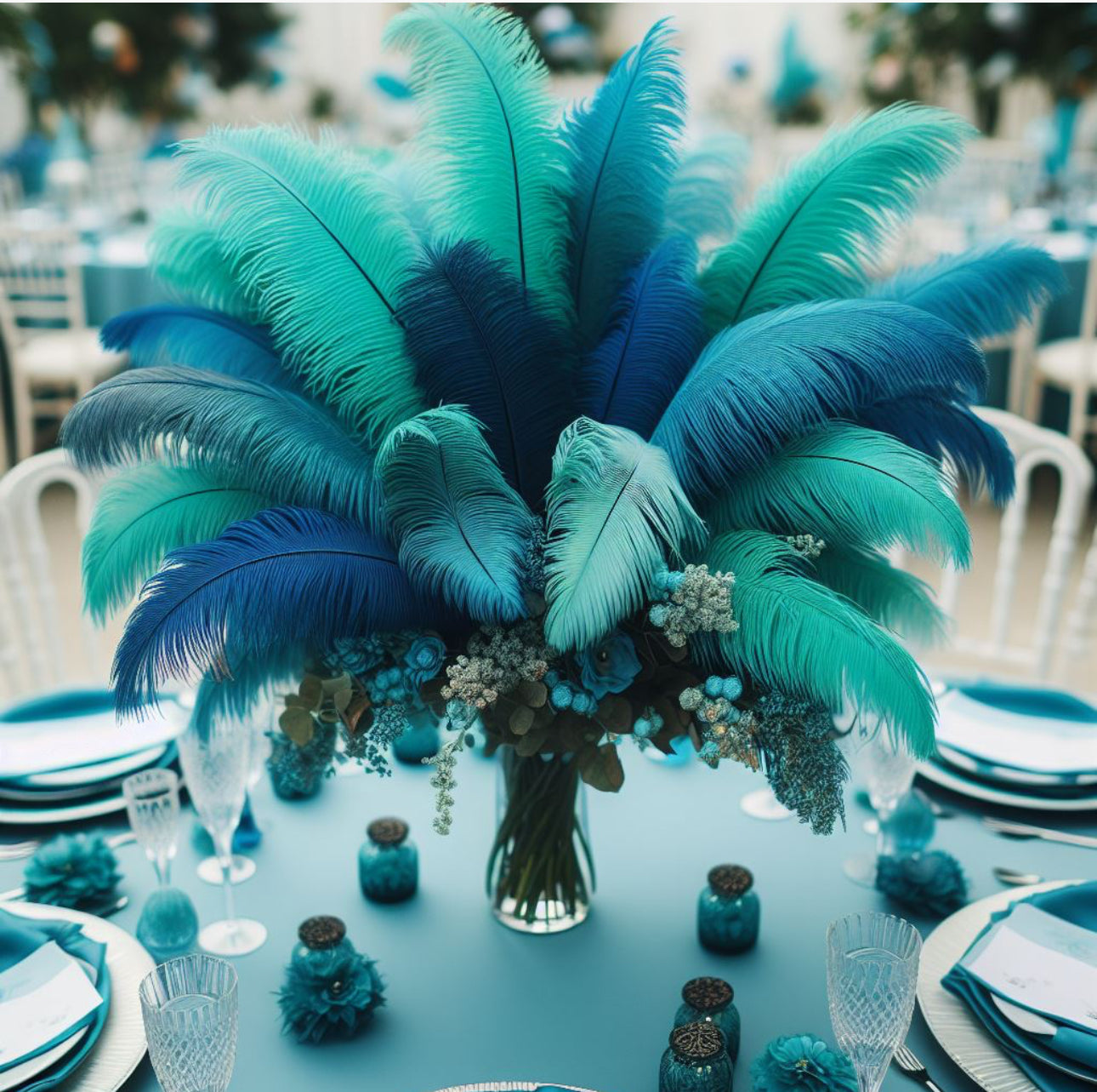 Royal Blue Ostrich feathers 100 pcs. 13-17 inch bulk ostrich feathers