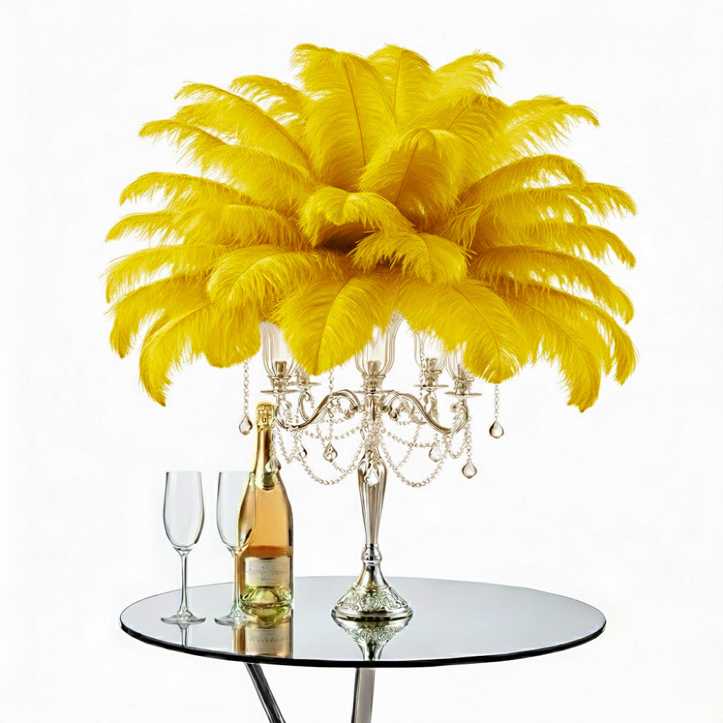 Ostrich Feather Spad Plumes 15-18" (Golden Yellow) - www.BuyOstrichFeathers.com