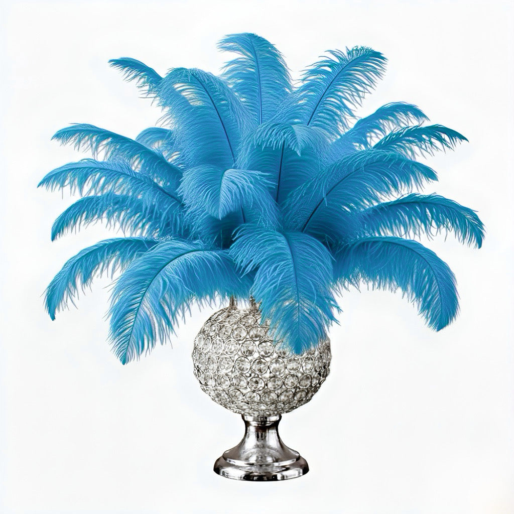 BULK 1/2lb Ostrich Feather Tail Plumes 15-20" (Turquoise) - www.BuyOstrichFeathers.com
