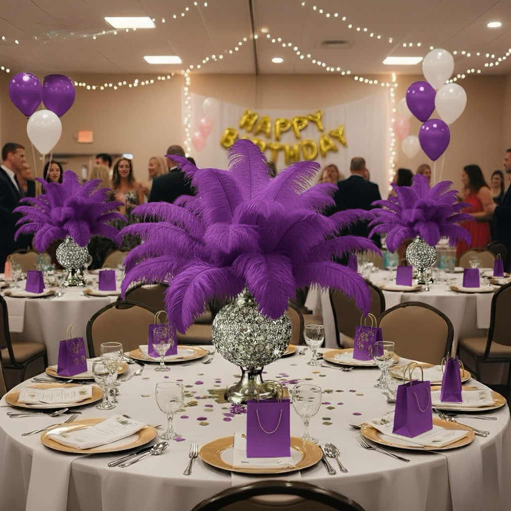 BULK 1/4lb Ostrich Feather Spad Plumes 12-16" (Plum) - www.BuyOstrichFeathers.com