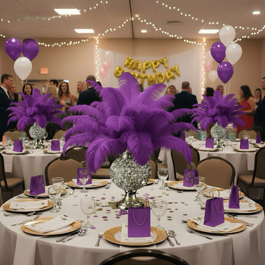 BULK 1/4lb Ostrich Feather Spad Plumes 12-16" (Plum) - www.BuyOstrichFeathers.com