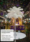 Complete Feather Centerpiece With 20" Vase (White) - www.BuyOstrichFeathers.com