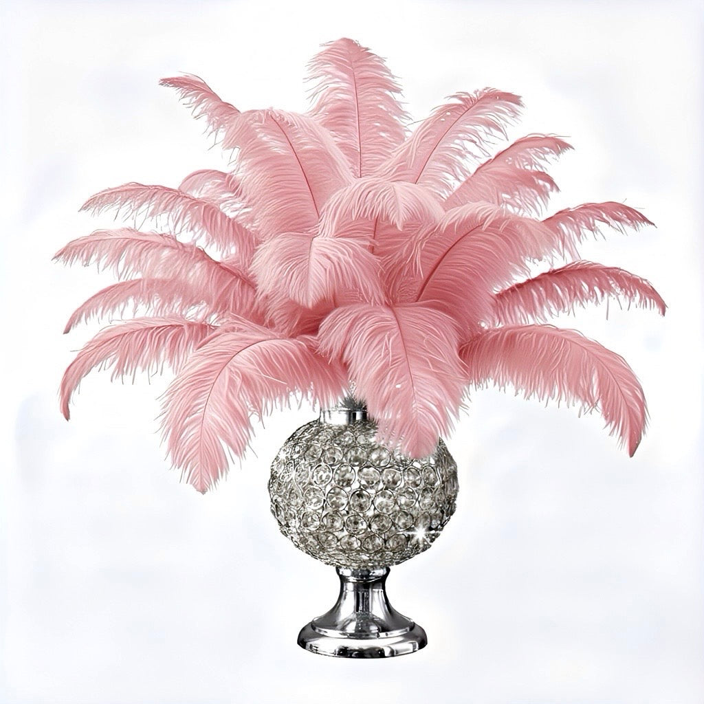 Ostrich Flexible Feathers 11-14" (Rose Pink) - www.BuyOstrichFeathers.com