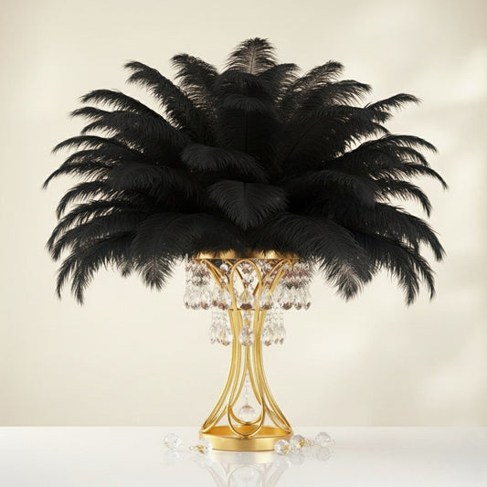 Ostrich Feather Rental 16-20" (Black) - 250pcs - www.BuyOstrichFeathers.com