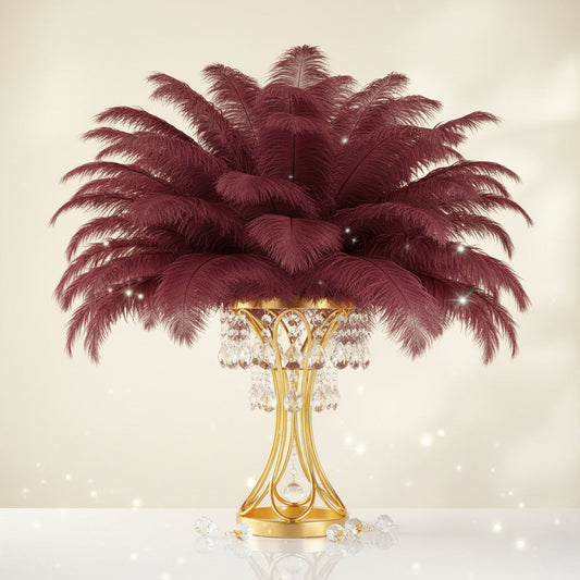 Ostrich Feather Rental 16-20" (Burgundy) - 250pcs - www.BuyOstrichFeathers.com