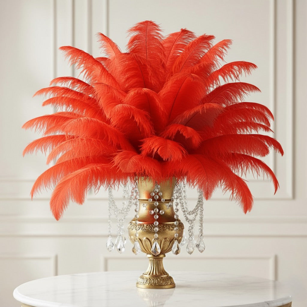 Ostrich Feather Rental 16-20" (Red) - 250pcs - www.BuyOstrichFeathers.com