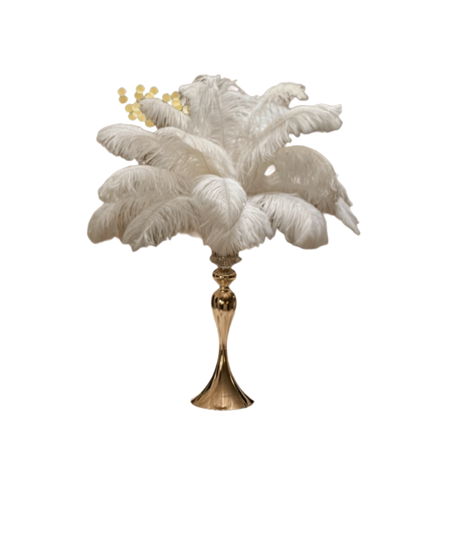 Centerpiece Rentals - Five Complete Ostrich Feather Centerpieces - www.BuyOstrichFeathers.com