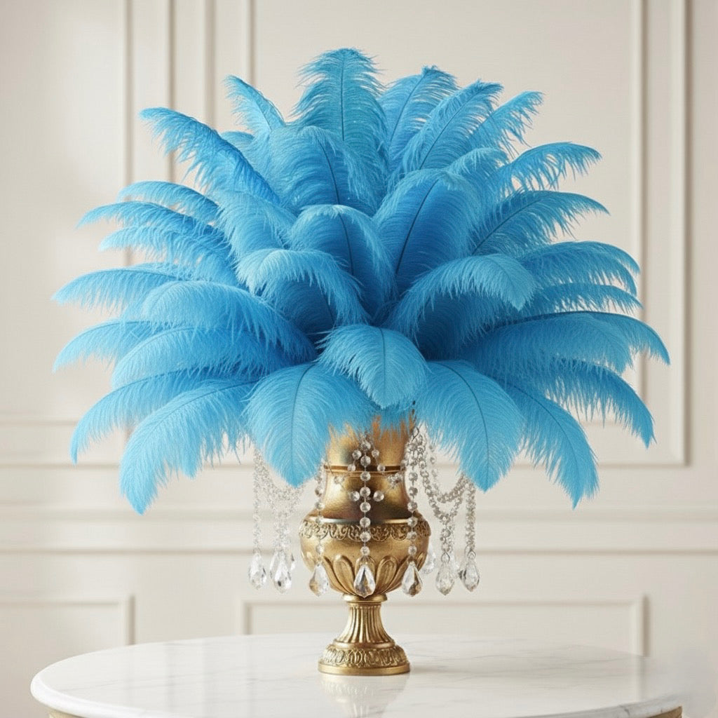 Ostrich Feather Tail Plumes 13-16" (Turquoise) - www.BuyOstrichFeathers.com
