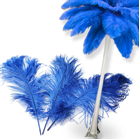 Complete Feather Centerpiece With 16" Vase (Royal Blue) - www.BuyOstrichFeathers.com