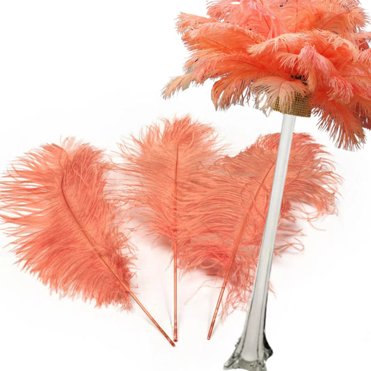Complete Feather Centerpiece With 20" Vase (Apricot) - www.BuyOstrichFeathers.com