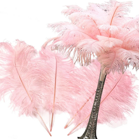 Complete Feather Centerpiece With 24" Vase (Baby Pink) - www.BuyOstrichFeathers.com