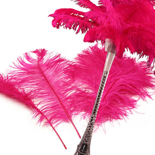Complete Feather Centerpiece With 24" Vase (Fuchsia) - www.BuyOstrichFeathers.com