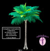 Complete Feather Centerpiece With 24" Vase (Green & Lime) - Buy Ostrich Feathers