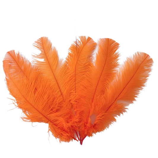 Ostrich Feather Spad Plumes 13-16" (Orange) - www.BuyOstrichFeathers.com